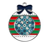 Christmas Ornaments Metal Xmas Tree Decor with 11.4 Inch Red String, Polka Dot Ornament for Tree & Home Decor, Gift Idea, Circular