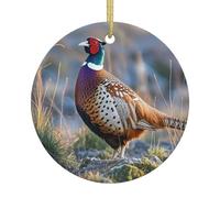 Christmas Ornaments Mini Ceramic Christmas Tree Hanging Decorations Pheasants Animals Christmas Ornaments Xmas Tree Ceramic Ornament with Gold Ribbon Crafts Pendants for Holiday Decorations