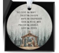 Christmas Ornaments Nativity Scene Nativity Ornaments for Christmas Tree Religious Decorative Hanging Ornament Keepsake Winter Holiday Christian Gifts Women Family Friend Jesus Birth Xmas Tree Decor