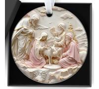 Christmas Ornaments Nativity Scene Nativity Ornaments for Christmas Tree Religious Decorative Hanging Ornament Winter Holiday Keepsake Christian Gifts Women Family Friend Jesus Birth Xmas Tree Decor