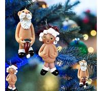 Christmas Ornaments Naughty Santa Decoration - Funny Secret Santa Christmas Decoration Gadget for Christmas Tree Home Party Decoration