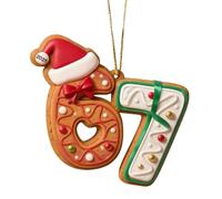 Christmas Ornaments - Number 67 Design Pendant,Fun Christmas Ornaments with Rope | for Indoor Tree Family Holiday Thanksgiving Festive Car Accessories