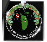 Christmas Ornaments Pickleball Ornaments for Christmas Tree Funny Pickle Ball Gifts for Women Men Pickleball Lovers Sport Lovers Player Family Friend Unique Crystal Xmas Hanging Decorations 2025