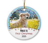 Christmas Ornaments Puppy'S First Christmas Xmas Round Shape Hanging Personalized Xmas Ornament Beautiful Ceramic Baubles For Home Family Graduation 7.3Cm