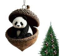 Christmas Ornaments | Realistic 2D Acrylic Winter Decorations | Christmas Animal Acorn Pendant,for Windowsill Bedroom Balconies Doorways Wall Garden Yard Path Porch Festive