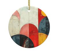 Christmas Ornaments Retro Geometry Ceramic Ornament Pentagram Hanging Porcelain Ornaments Xmas Tree Hanging Ornament For Christmas Trees Halloween