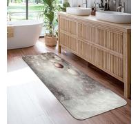 Christmas Ornaments Runner Rug, Festive Elegant Stars Snowflakes Christmas Red Low Pile Sponge Home Floor Rectangle Print Carpet for Kitchen Bedside Entryway Hallway Decor 2x6 Ft