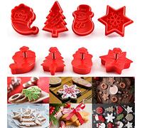 Christmas Ornaments Sale Xmas Decorations 4Pcs Christmas Cookie Plunger Cutter Mould Fondant Cake Bake Set for Christmas, Festival Party Decorations