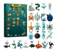 Christmas Ornaments, Sea Animal Holiday Countdown, Acrylic Creature Set, Fun Visual Daily Surprise, Flat Design Pre Punched Hole, Novelty Vacation Themed, Bedroom Window Travel Clear
