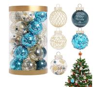 Christmas Ornaments Set | 25 Piece Christmas Ornament Kit - Shatterproof Ornaments Set, 2.4 Inch Christmas Seasonal Decorative Balls Pendants for Home