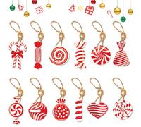 Christmas Ornaments Set, Santa Pendants - Paper Gingerbread Man Cute Ornaments - for New Year Winter Festival Workplace Ceiling Birthday Indoor Home