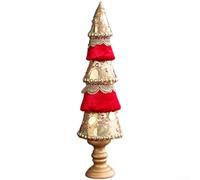Christmas Ornaments Set with Foam, Velvet, Gold Glitter, and Pearl Elements for Tree Decoration and Holiday Decor (F)