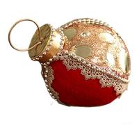 Christmas Ornaments Set with Foam, Velvet, Gold Glitter, and Pearl Elements for Tree Decoration and Holiday Decor (C)
