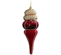 Christmas Ornaments Set with Foam, Velvet, Gold Glitter, and Pearl Elements for Tree Decoration and Holiday Decor (D)