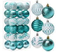 Christmas Ornaments Shatterproof Balls Decorations - 36pcs Teal Ornaments for Xmas Tree Small Christmas Baubles Set, 2.36inches | 60mm