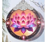 Christmas Ornaments - Stained Glass Lotus Ornaments for Christmas Tree - Home Decor - Holiday Present Ideas - Gift Exchange - Blooming Lotus