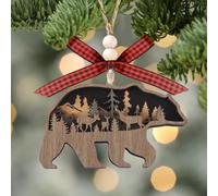 Christmas Ornaments Tree Decorations Hanging Ornaments for Small Little Trees Bear Personalized Snow Mountain Forest Holiday Party Outdoor Indoor Home Decor