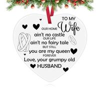 Christmas Ornaments Wife from Husband Romantic Wedding Ceramic Hanging Men | Christmas Tree Pendant with Gold Rope Christmas Baubles for Daughter Grandson Women