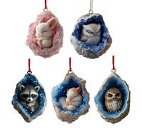 Christmas Ornaments with Animals: Tree Hanging Figures, Detailed Animal Characters, Adorable Lively Seasonal Designs for Holidays | for Christmas Home, Kids Spaces, Events