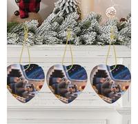Christmas Ornaments with Gold Ribbon Christmas Tree Ceramic Hanging Ornament 3D Cute Guinea Pig Funny Porcelain Pendant Crafts Holidays Ornaments Ceramic Keepsake for Xmas Decor