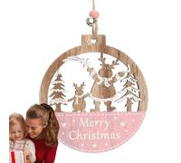 Christmas Ornaments Wood | Painted Festive Decoration,Hangable Christmas Decorations - for Front Door Office Wreath Staircase Window Sill Mantel Wall Garden Backyard Living Room Study