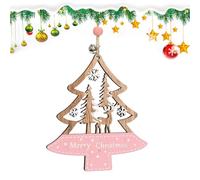 Christmas Ornaments Wood - Painted Holiday Decoration | Holiday Decor Pendant Ornament - for Front Door Office Wreath Staircase Window Sill Mantel Wall Garden Backyard Living Room Study