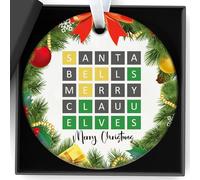 Christmas Ornaments Wordle Ornament Funny Wordle Game Puzzle Lover Word Gifts Merry Words Unique Crystal Keepsake Ornaments for Men Women Family Friends Christmas Tree Hanging Ornement 2025