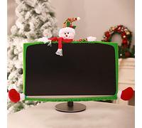 Christmas Ornaments Xmas Decorations 1 Pack Christmas Computer Monitor Border Cover TV Monitor Cover Elastic Laptop Computer Cover For Xmas Home Office Computer Decoration Xmas Gift