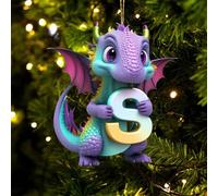 Christmas Outdoor Decorations Christmas Acrylic 26 Letter Dinosaur Pendant Letter Dinosaur Party Decoration Pendant Xmas Hanging Decorations Holiday Decor