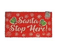 Christmas Outdoor Doormat Coir 35x65cm Mat Santa Stop Here