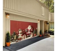 Christmas Outdoor Lights The Merry Christmas The Background Party Santa Photography Garage Door Background Party Decoration 7 * 16 Ft! (C, One Size)