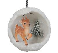 Christmas Outdoor Mini Hanging Decoration - Reindeer Snowball