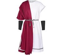 Christmas Outfit Adult Medieval Greek Costume With Wreath For Parties And Stage Performances(White,S)