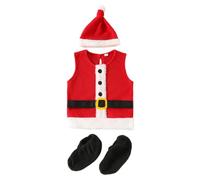 Christmas Outfit Baby,1St Baby Outfits Newborn Knitted Romper Jumpsuit with Hat Costumes Set for 0-18Months Before Xmas Costume Kids Party Hats Clothes (C#Red,6-12 Months)