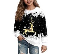 Christmas Outfit Toddler Girl My First Costume for Kids Santa Girls Casual Pullover Sweater Cozy Everyday Wear Comfortable Hoodie Stylish Childrens Apparel Soft Fleece Top Black