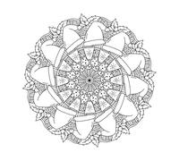 Christmas Outline Mandala Holiday with Santa hat hot Drink and Xmas Attributes Engraving Decals 42x42cm Window Decals Black