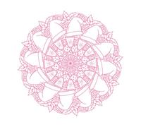 Christmas Outline Mandala Holiday with Santa hat hot Drink and Xmas Attributes Engraving Stickers 42x42cm Multi Color Selection Pink