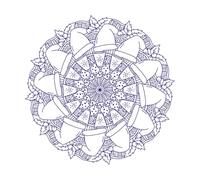 Christmas Outline Mandala Holiday with Santa hat hot Drink and Xmas Attributes Engraving Stickers 54.6x54.6cm Art Decoration DarkBlue