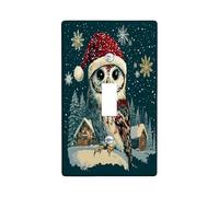 Christmas Owl Bird Decorative Light Switch Cover Wall Plate 1 Gang Single Toggle, Xmas Snowy Forest Electrical Faceplate for Kitchen Bathroom Decor, Winter Electrical Switchplate