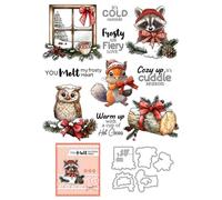 Christmas Owl Branch Clear Stamps and Cutting Dies Sets for Card Making