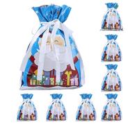 Christmas Package Bag | 8-Piece Drawstring Christmas Treat Bags for Candy - Decorative Party Favors for Wedding Friends Birthday Festival Jewelry Tree Kids Cookie