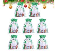 Christmas Packaging Bags - Gift Wrapping Set, Christmas Holidays | 8 Piece Draw-String Children and Adults Wrap, Festive Packaging for Wedding Tree Classrooms and Home Decoration