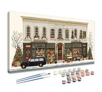 Christmas Paint by Numbers Car Paint by Numbers for Children 6-12, DIY Painting Kits for Adults Beginners, Acrylic Pigment Painting with Paintbrushes for Women Gifts 20x40 Inch, Without Frame 4L-452
