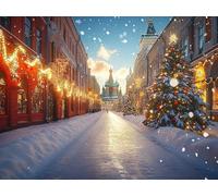 Christmas Paint by Numbers for Adults Beginner with Frame, Street Painting by Numbers for Children, DIY Acrylic Oil Painting Number Kits Art Crafts, for Room Wall Decor Gifts Christma 70x100 cm Q-6469
