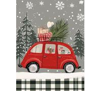 Christmas Paint By Numbers For Adults car, DIY snowflake Paint By Number For Children&Beginners, Acrylic Paint Canvas Crafts For Kids, For Christmas Gifts And Winter Decorations, Unframed 45x60cm p-27