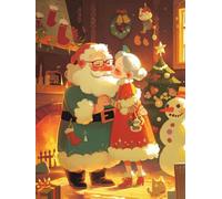 Christmas Paint by Numbers for Adults Cartoon, DIY Old Man Paint by Number for Children, Acrylic Paint Canvas Crafts for Kids, for Christmas Gifts or Winter Decorations, Unframed 80x100cm p-183