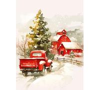 Christmas Paint by Numbers for Adults House, DIY car Paint by Number for Children&Beginners, Acrylic Paint Canvas Crafts for Kids, for Christmas Gifts and Winter Decorations, Unframed 80x100cm p-51