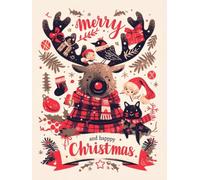 Christmas Paint by Numbers for Adults red, DIY Reindeer Paint by Number for Children, Acrylic Paint Canvas Crafts for Kids, for Christmas Gifts or Winter Decorations, Unframed 80x100cm p-148