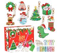 Christmas Painting Sticker Kit, Christmas Diamond Painting Sticker Kit, Diamond Art Stickers Kits for Kids, 5D DIY Diamond Art Crafts Kits, Christmas Diamond Painting Toys Gifts for Girls Boys (A)