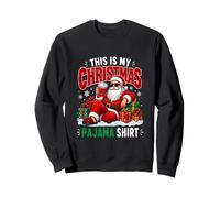 Christmas Pajama Shirt Santa Sunglasses Drinking Coffee Sweatshirt